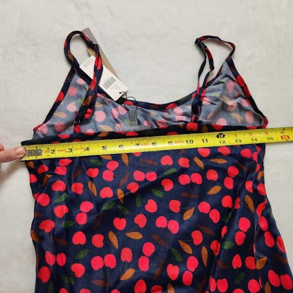 New SP Conditions Apply x Anthropologie cherry print Elva slip midi dress Petite - Picture 9 of 10